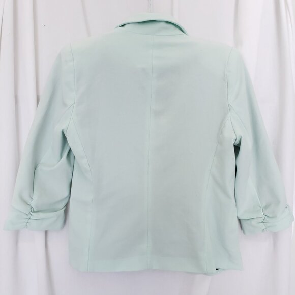 Worthington Woman Mint 3/4 Sleeve Shoulder Pads Formal Suit Blazer Size M - Picture 14 of 16